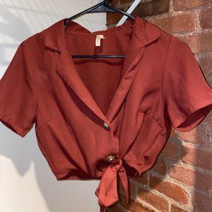 Burnt Orange Collared Shirt Moon Child
